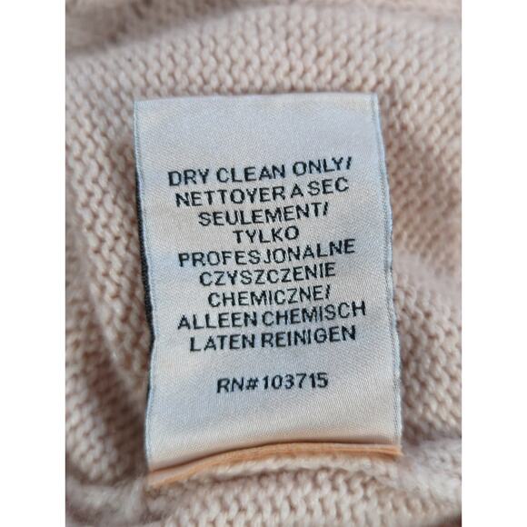 Nanette Lepore 100% Cashmere Sweater L Beige 2 Ply Cable Knit Pullover Women - Picture 11 of 11